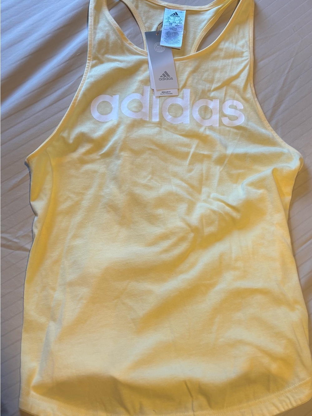 adidas Yellow Logo Racerback Tank